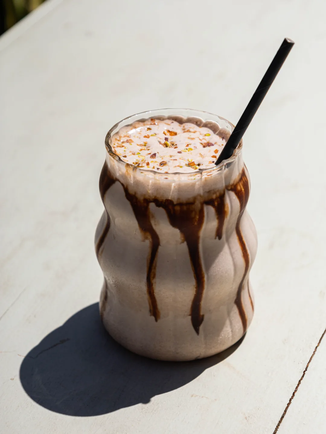 Iced chocolate shake at Mira Cafe, Mirissa