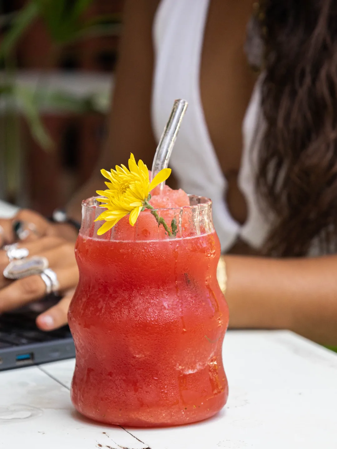 Iced drinks at Mira Cafe in Mirissa, Sri Lanka